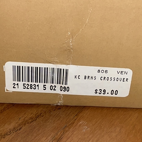 Brown satin block heel crossover Sz 9 - Picture 13 of 13